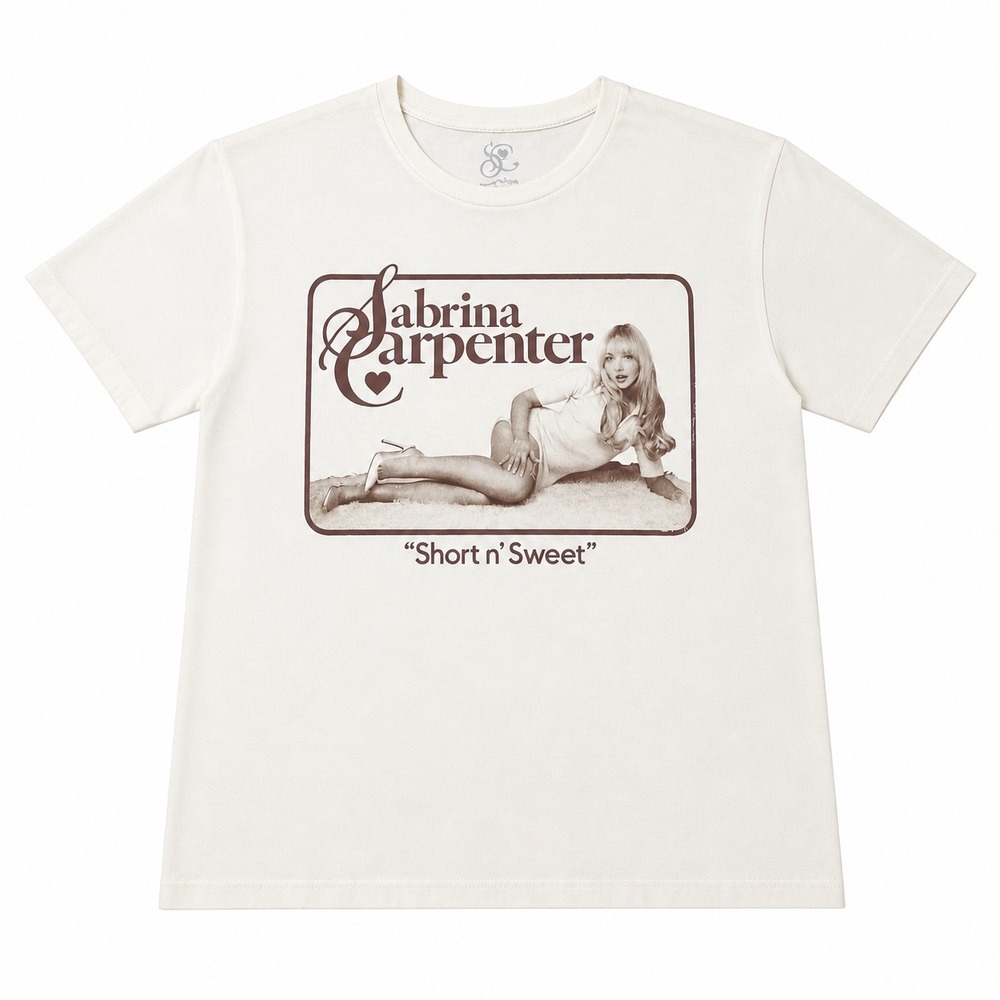 Sabrina Carpenter Short n Sweet Tour Graphic T-Shirt Women's Cut Large